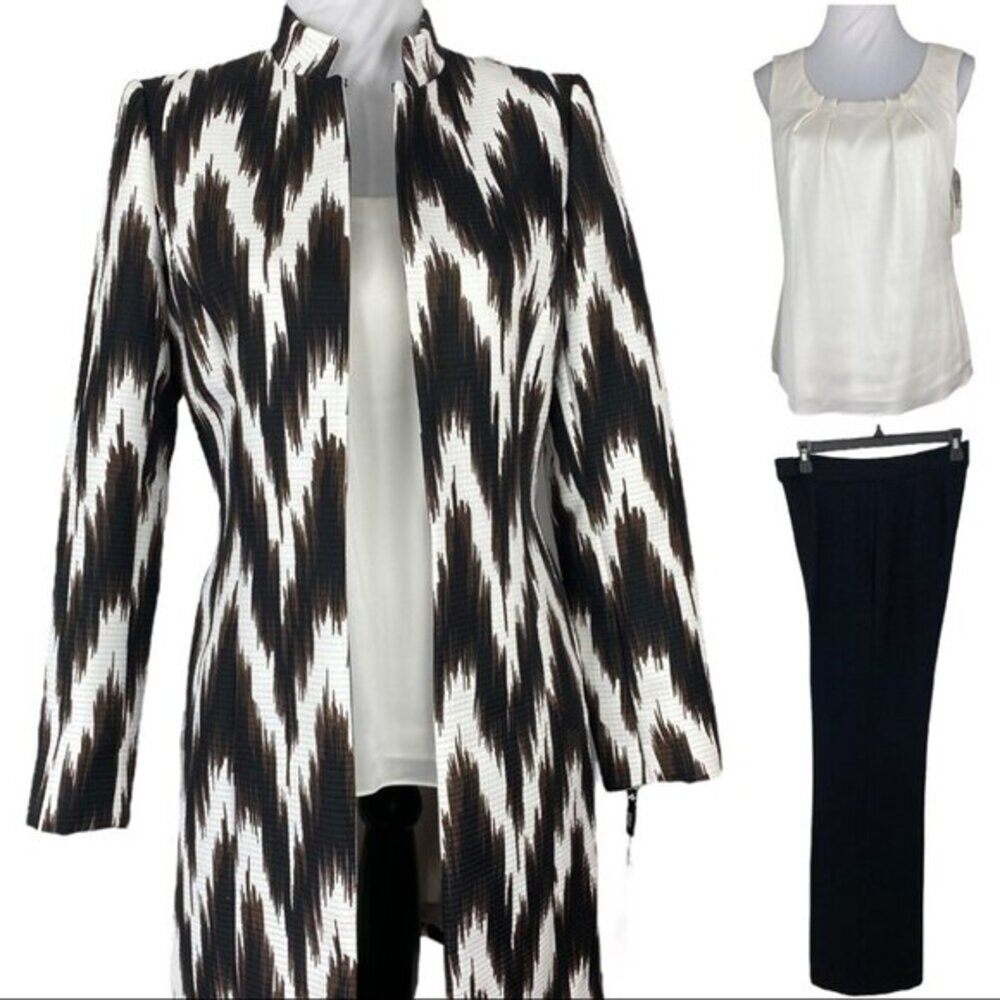 Tahari ASL Women's NWT Black Brown Glenda R9X Business Career 3 PC‎ Suit Size 4